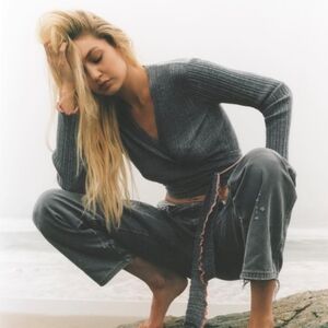 NWT Guest In Residence Cashmere Rib Wrap Cardigan Small